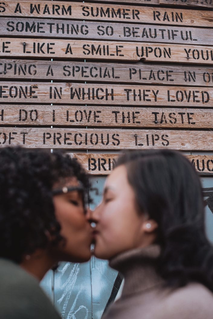 Same sex engagement photo session in downtown RiNo Denver | Colorado LGBTQ friendly photographer