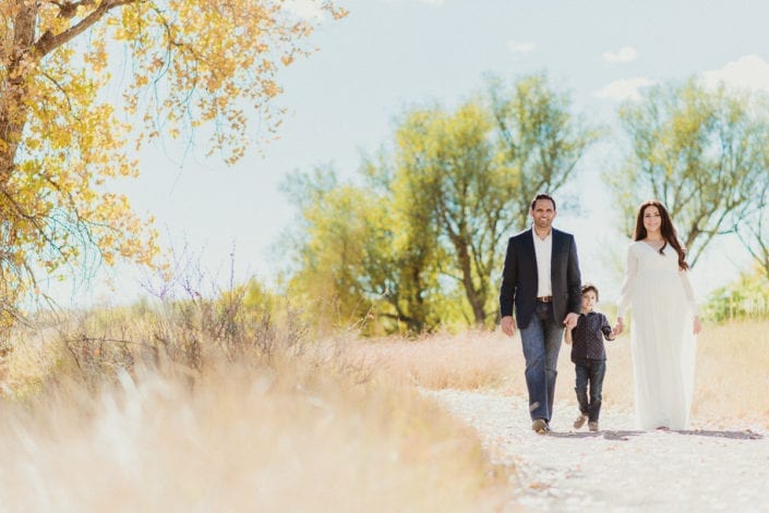 Family Maternity photo session in Denver Fall Foliage Trailhead | Colorado Lifestyle Photographer