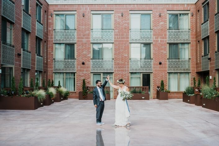 Elizabeth Hotel First Look Wedding Photo | Fort Collins Colorado Elopement Photographer