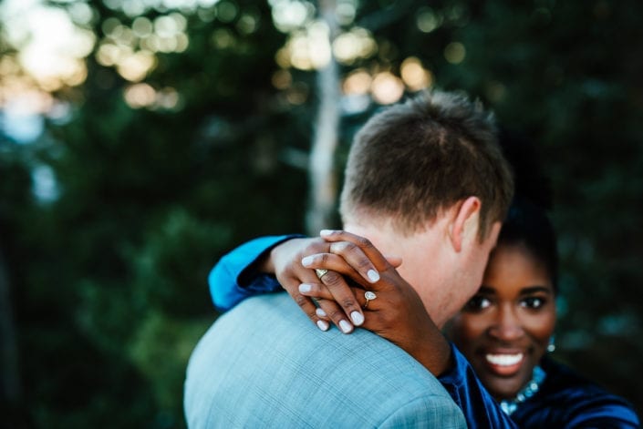 Romantic Mountain Engagement Picture at Sunset Dusk | Denver & Boulder Elopement Photographer