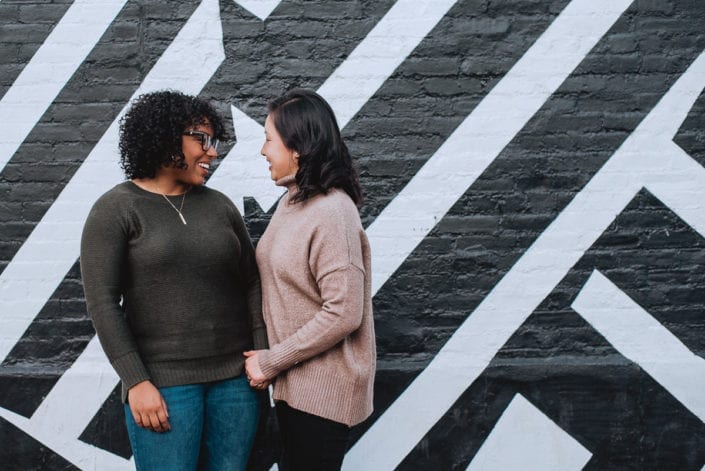Same sex engagement photo session in downtown RiNo Denver | Colorado LGBTQ friendly photographer