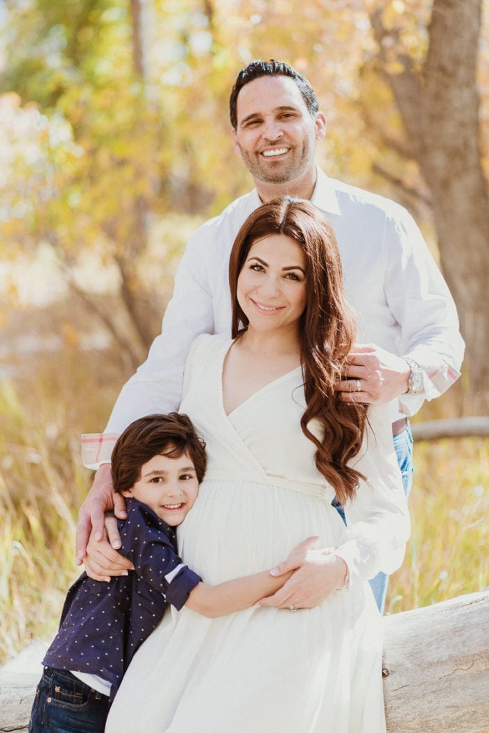 Family Maternity photo session in Denver Fall Foliage Trailhead | Colorado Lifestyle Photographer
