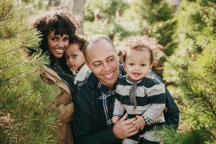 Family Christmas tree photo session in Denver | Colorado Lifestyle Photographer