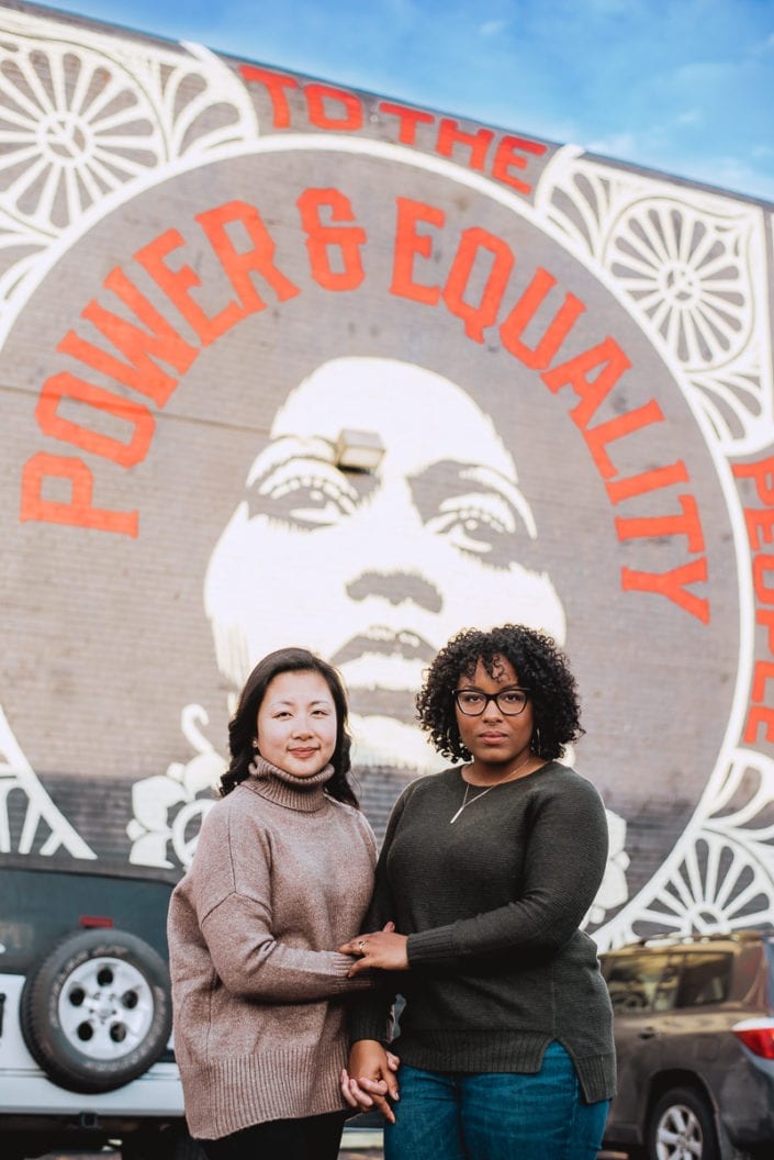 Same sex engagement photo session in downtown RiNo Denver | Colorado LGBTQ friendly photographer