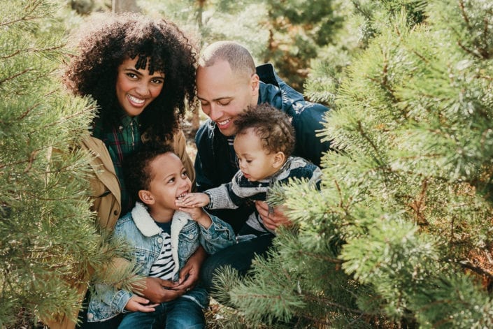 Family Christmas tree photo session in Denver | Colorado Lifestyle Photographer