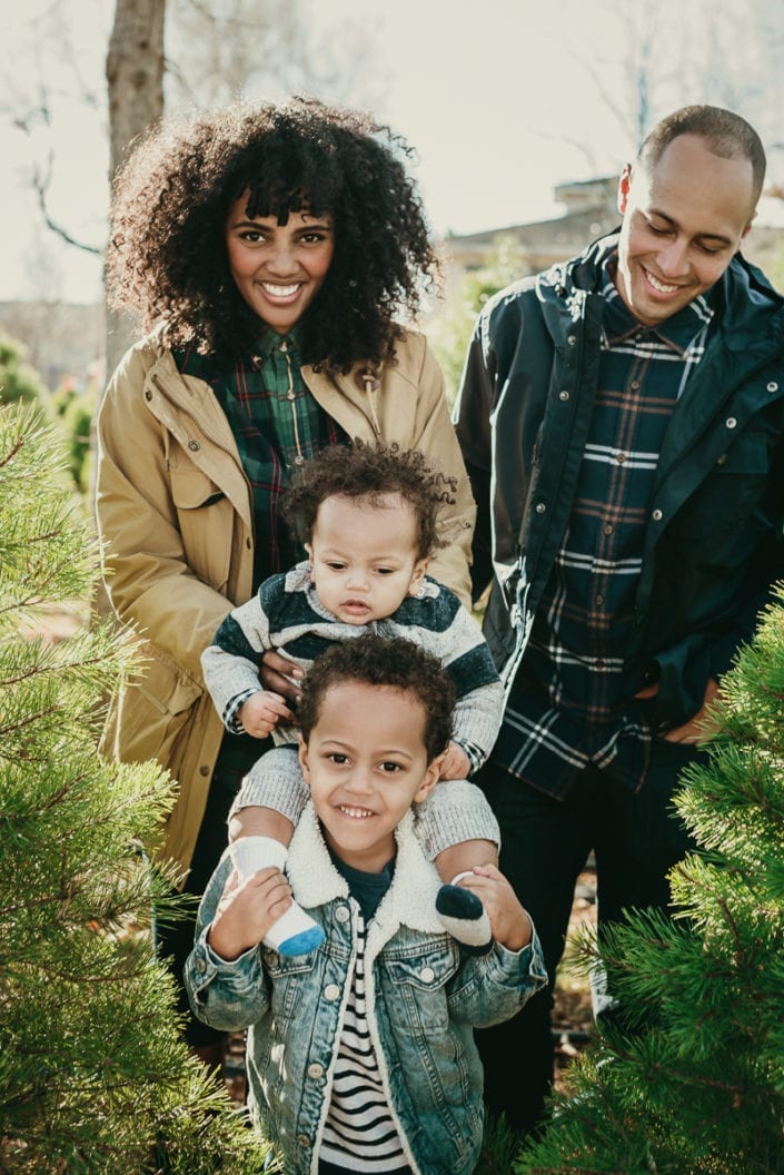 Family Christmas tree photo session in Denver | Colorado Lifestyle Photographer