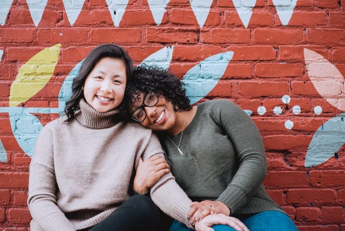 Same sex engagement photo session in downtown RiNo Denver | Colorado LGBTQ friendly photographer