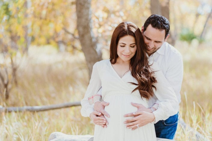 Family Maternity photo session in Denver Fall Foliage Trailhead | Colorado Lifestyle Photographer