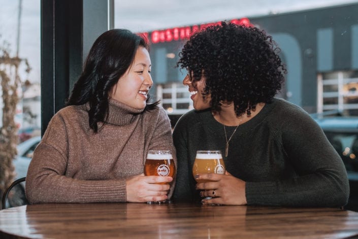 Same sex engagement photo session in downtown RiNo Denver | Colorado LGBTQ friendly photographer