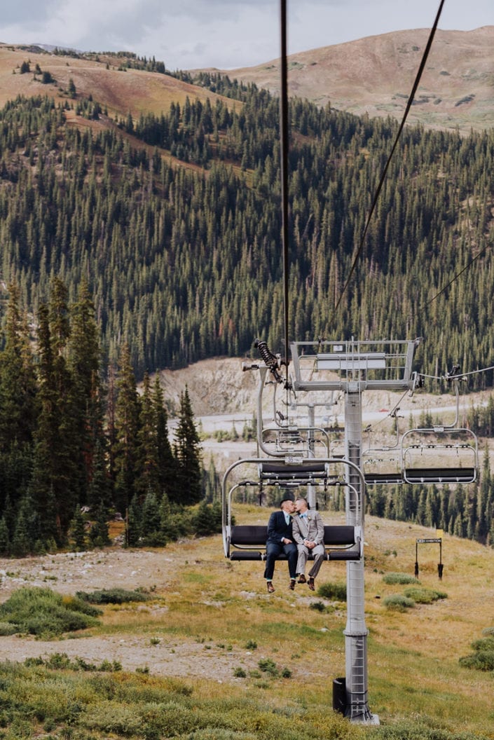Mountain Chairlift Summer Wedding | Colorado Elopement Photographer