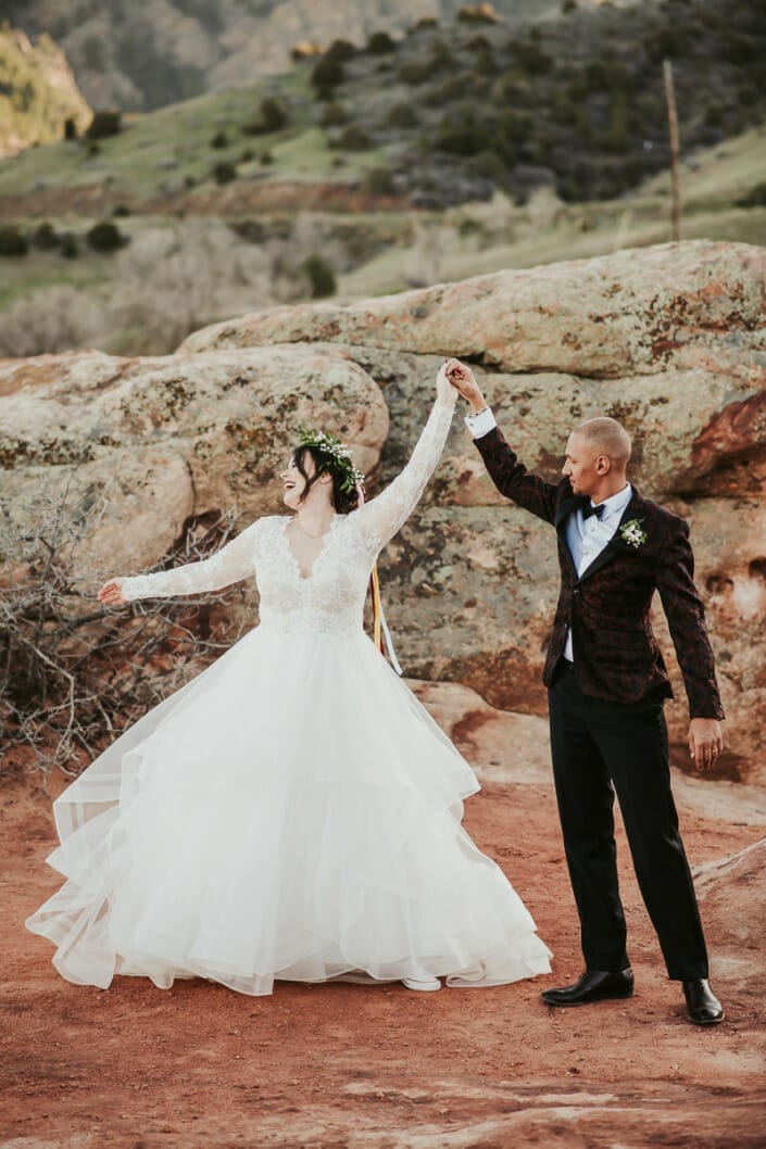 Wedding Couple Romantic Dancing Photo | Denver Colorado Elopement Photographer