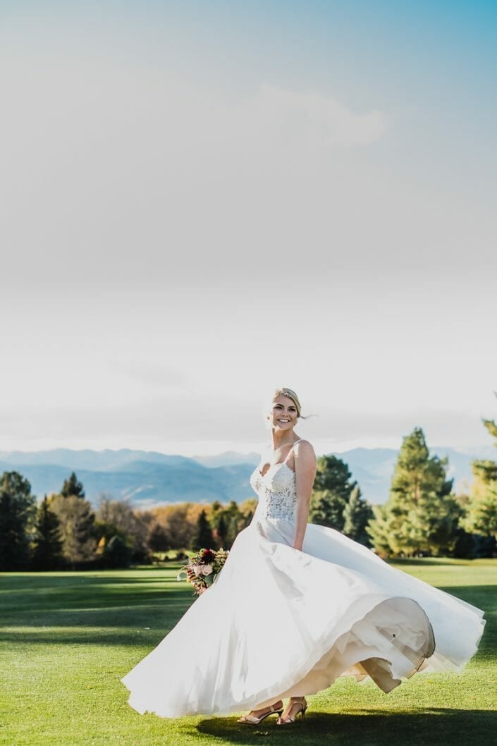Wedding Portrait on Golf Course | Boulder Colorado Elopement Photographer