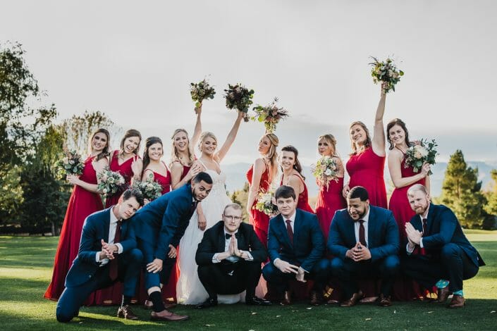 Wedding Party Photos on Golf Course | Boulder Colorado Elopement Photographer