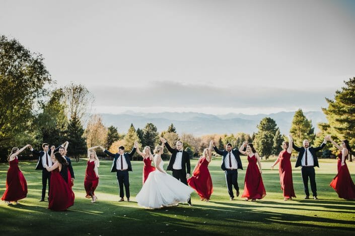Wedding Party Photos on Golf Course | Boulder Colorado Elopement Photographer