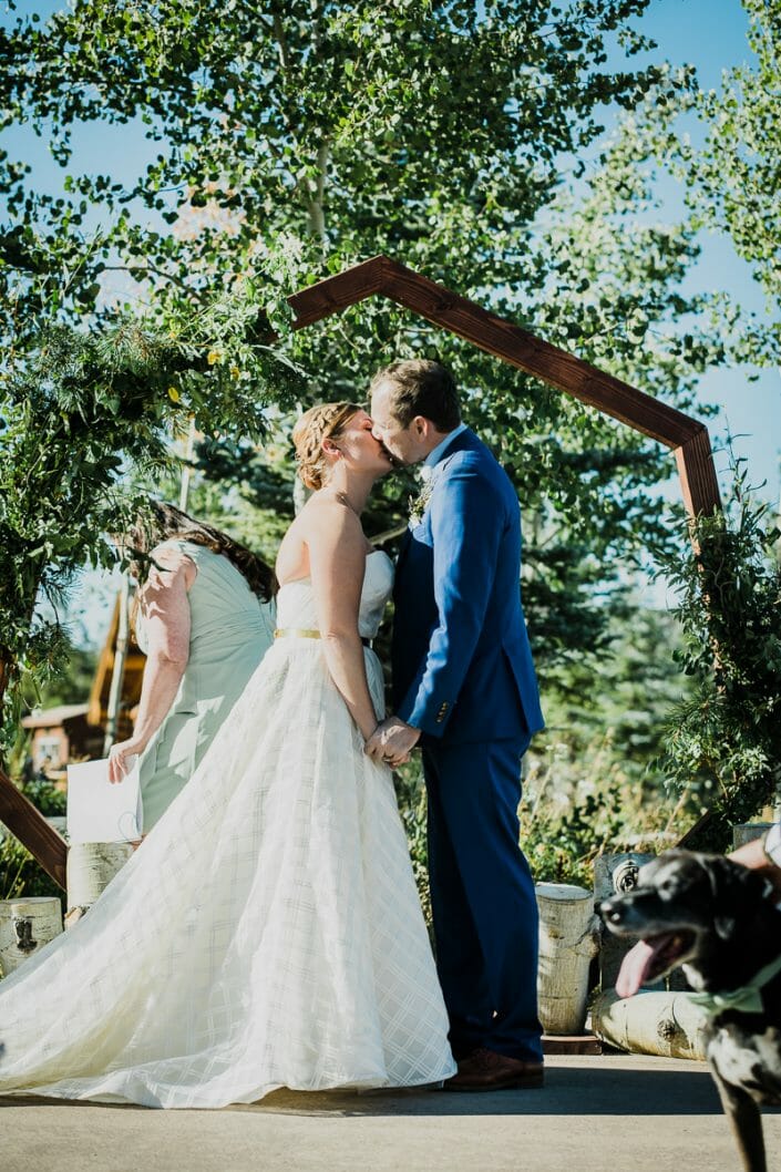 Romantic Mountain Full Sun Wedding Ceremony | Denver Colorado Elopement Photographer