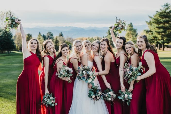 Wedding Party Photos on Golf Course | Boulder Colorado Elopement Photographer