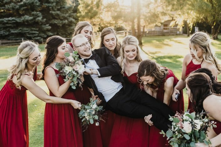 Wedding Party Photos on Golf Course | Boulder Colorado Elopement Photographer