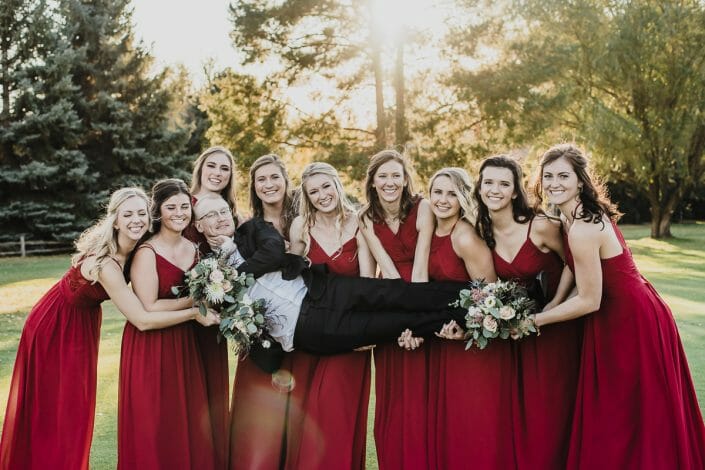 Wedding Party Photos on Golf Course | Boulder Colorado Elopement Photographer