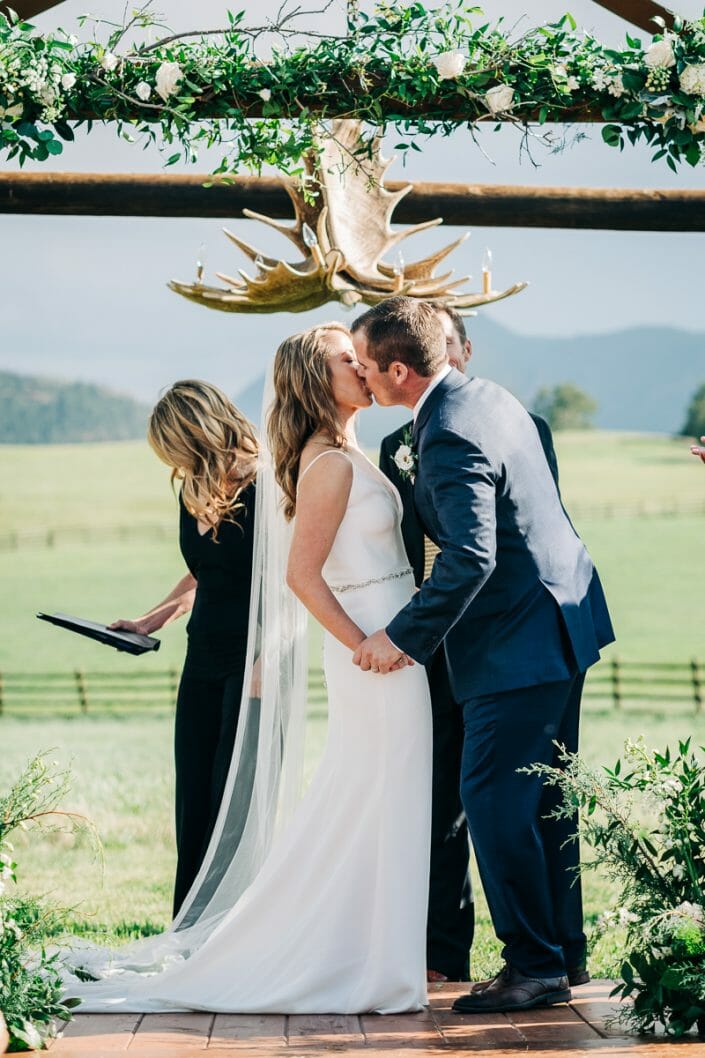 Wedding Ceremony at Spruce Mountain Ranch | Larkspur Colorado Elopement Photographer