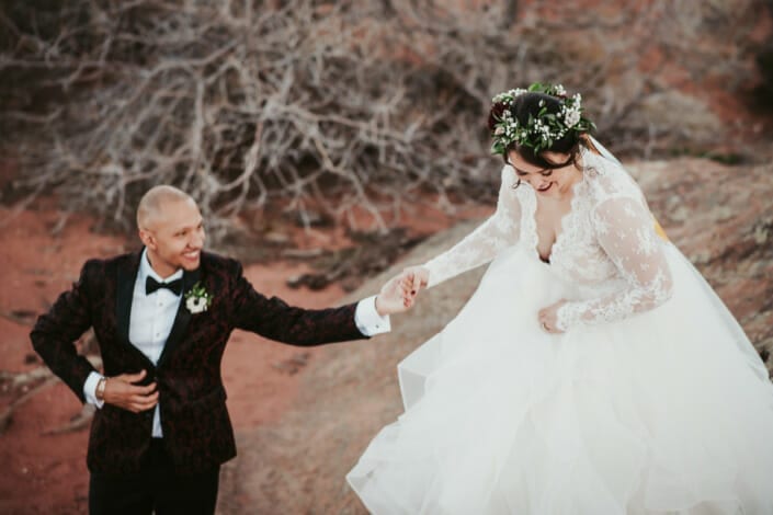 Wedding Bride and Groom Candid | Denver Colorado Elopement Photographer