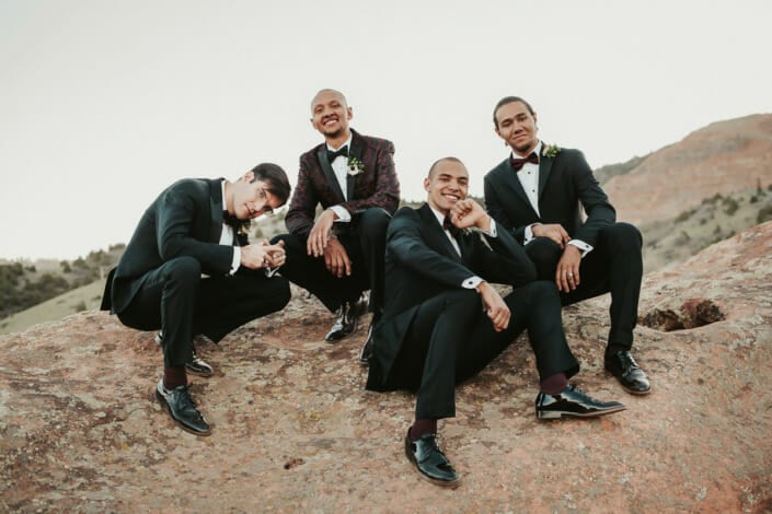 Wedding Groom with Groomsmen | Denver Colorado Elopement Photographer
