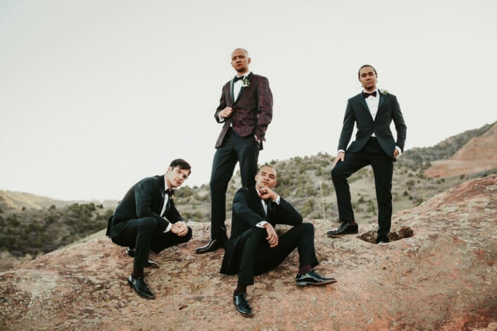 Wedding Groom with Groomsmen | Denver Colorado Elopement Photographer