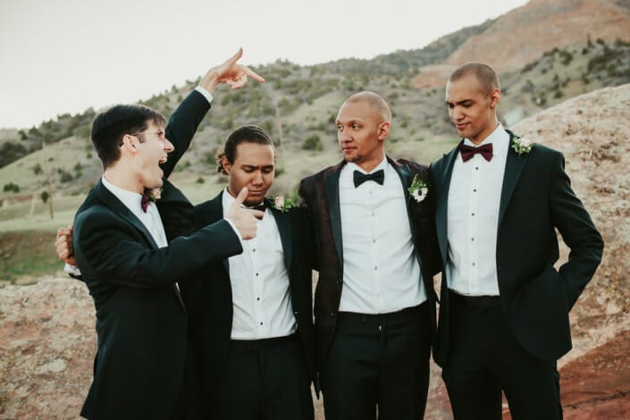 Wedding Groom with Grromsmen Photo | Denver Colorado Elopement Photographer