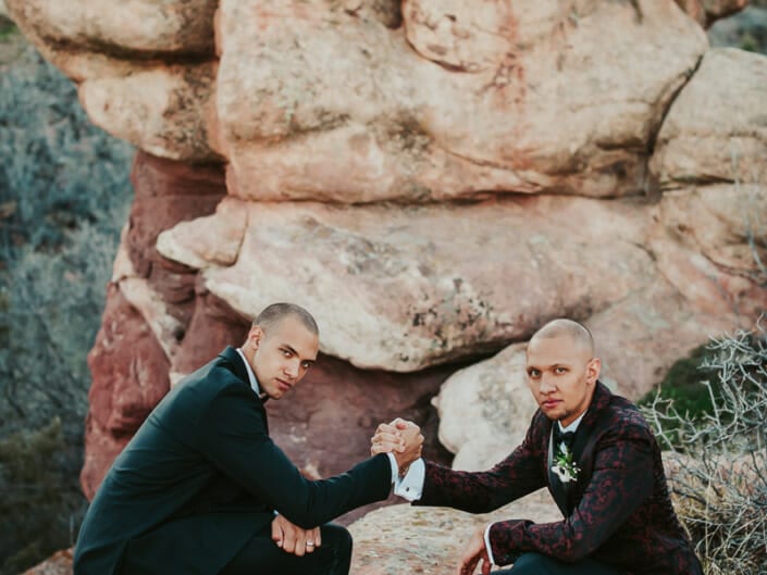 Wedding Groom with Groomsman | Denver Colorado Elopement Photographer