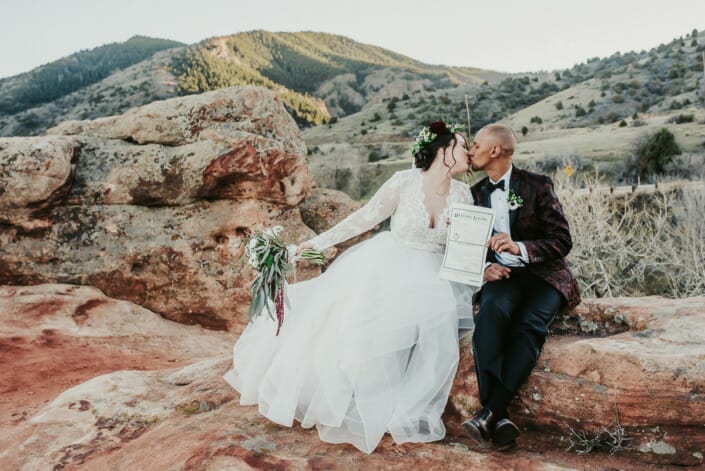 Wedding Marriage License Signed with Couple Photo | Denver Colorado Elopement Photographer