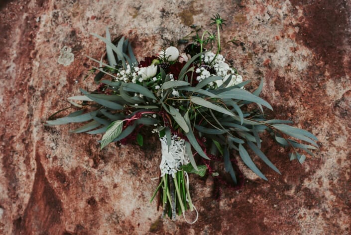 Wedding Floral Decor on Red Rocks | Denver Colorado Elopement Photographer