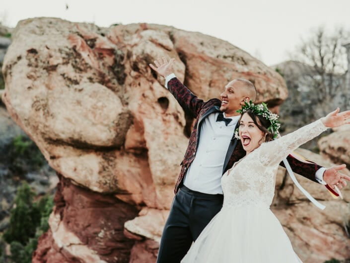 Wedding Couple Excited Photo| Denver Colorado Elopement Photographer