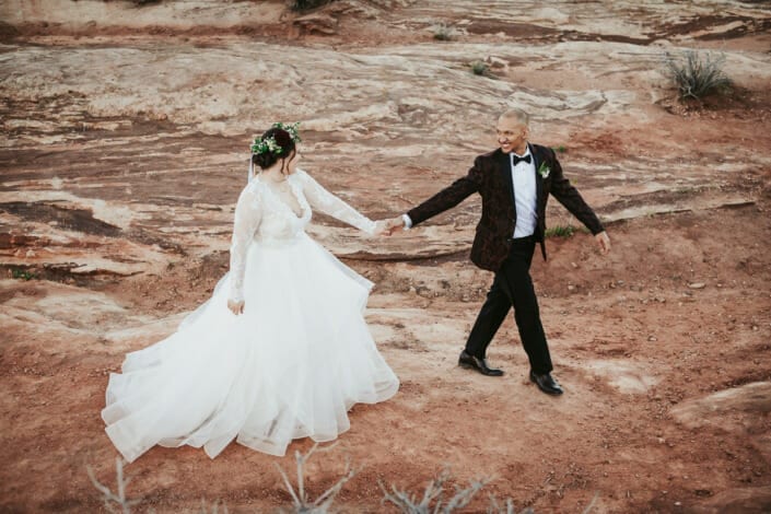 Wedding Couple on Red Rocks Photo| Denver Colorado Elopement Photographer
