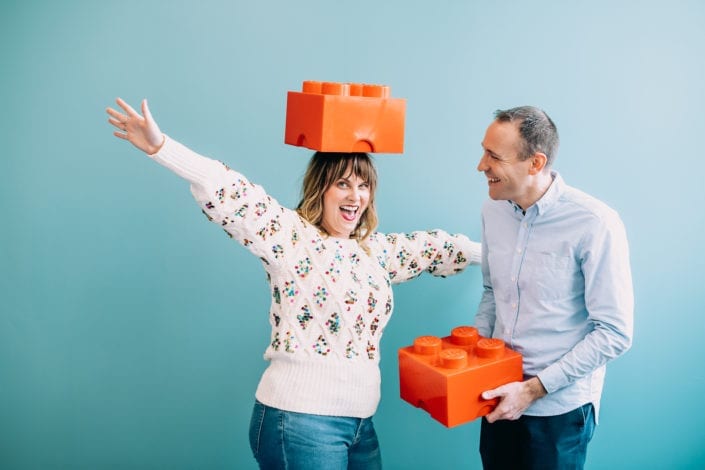 Denver Colorful Lego Portrait at Asterisk | Colorado Engagement Photographer