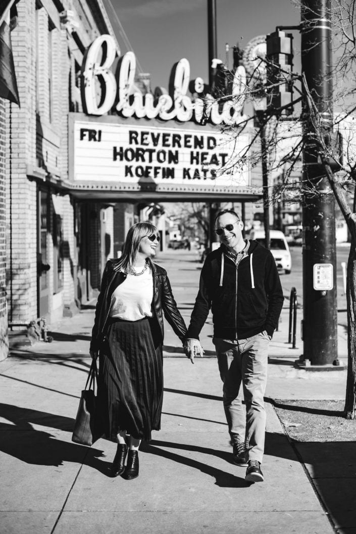 Urban Denver Bluebird Theater Portrait | Colorado Engagement Photographer