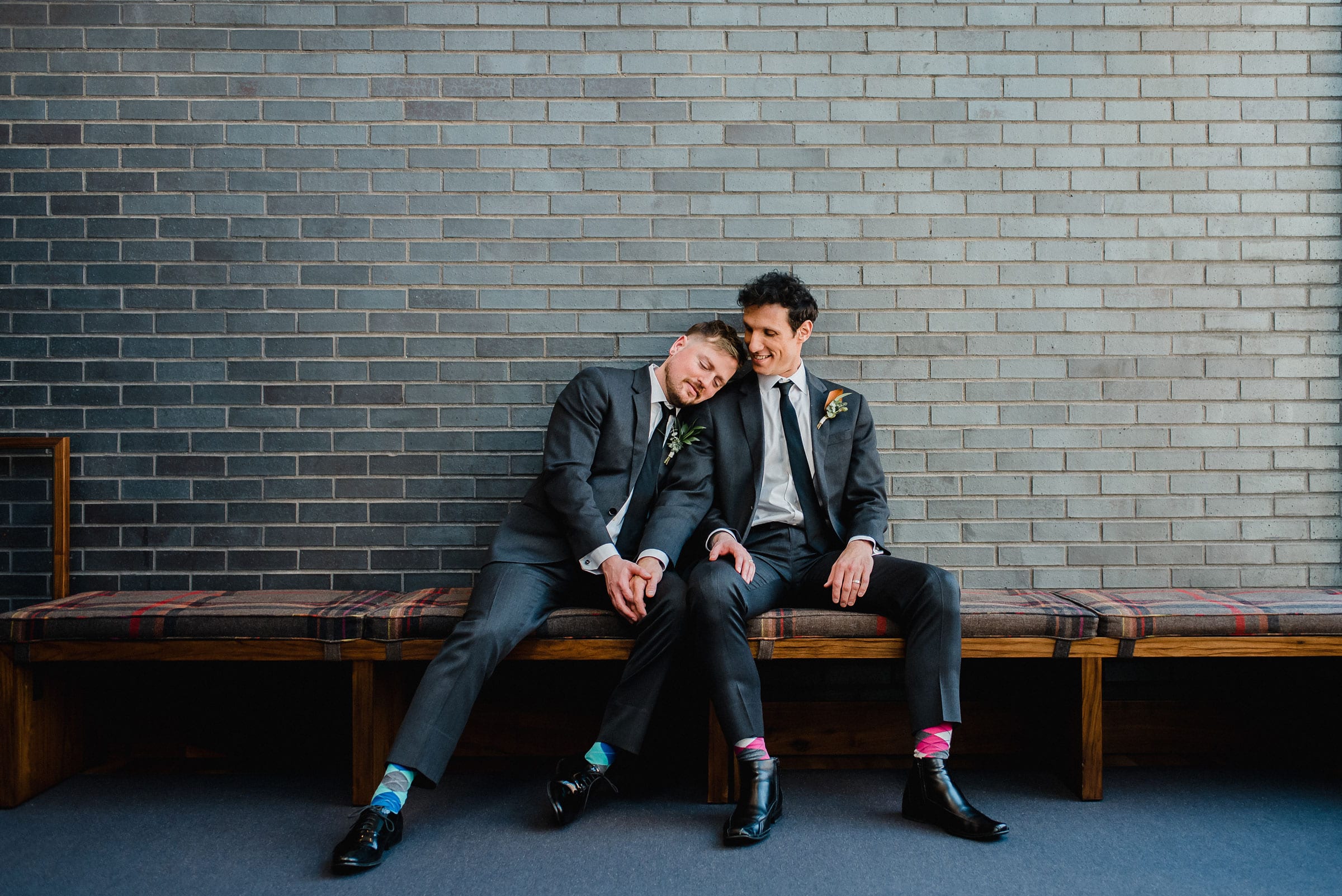 Colorado urban downtown same sex wedding photography | LGBTQ engagement photographer | Denver and Boulder photos