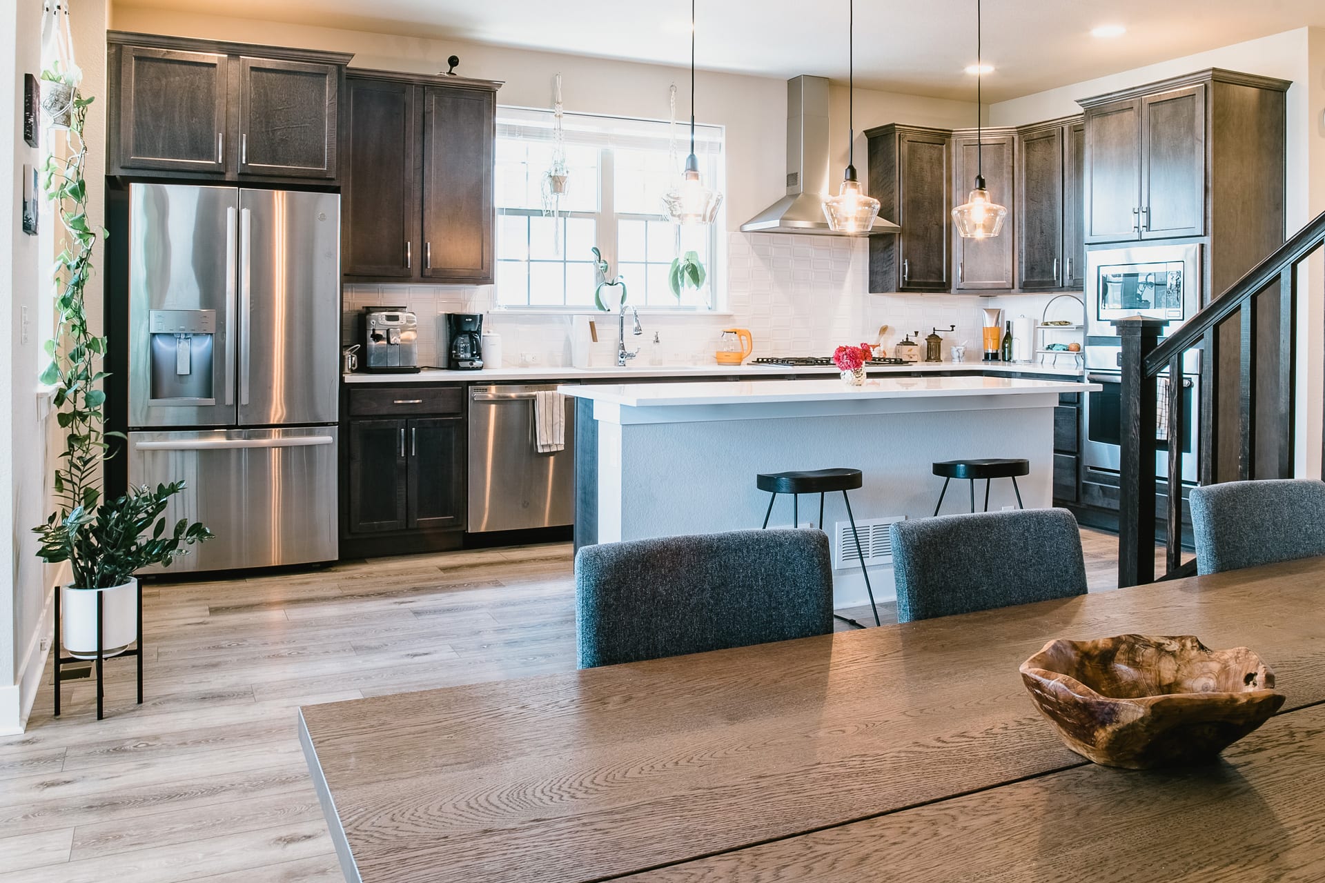 Studio food photography with gourmet kitchen and dining staging area | Denver Colorado