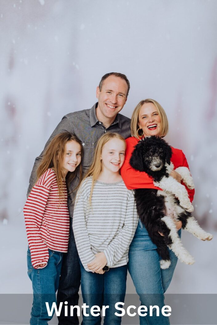 Studio headshot full body portrait photography background options | Winter Snow Forest Studio Backdrop