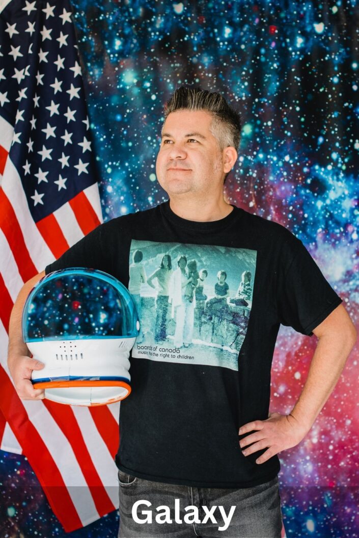 Studio headshot full body portrait photography background options | Galaxy Stars Studio Backdrop