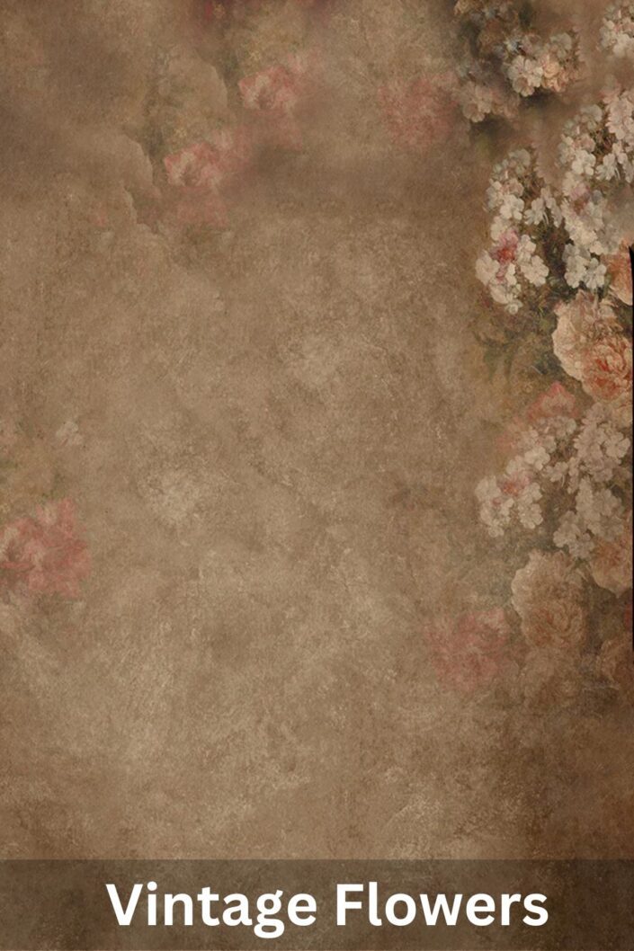 Studio headshot photography background options | Vintage Brown Tan Floral Antique Motif