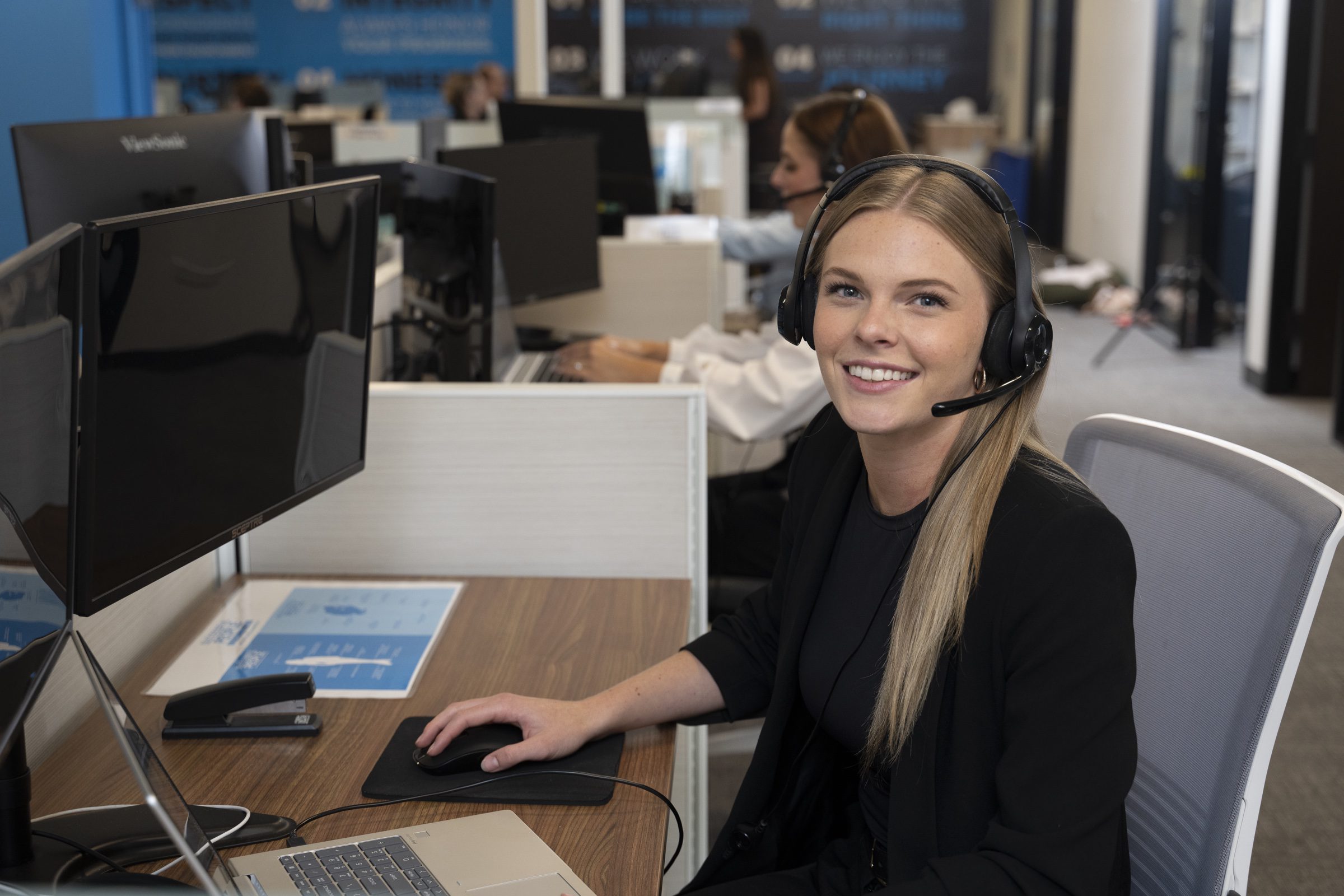 HQ candid -- customer service team in the office