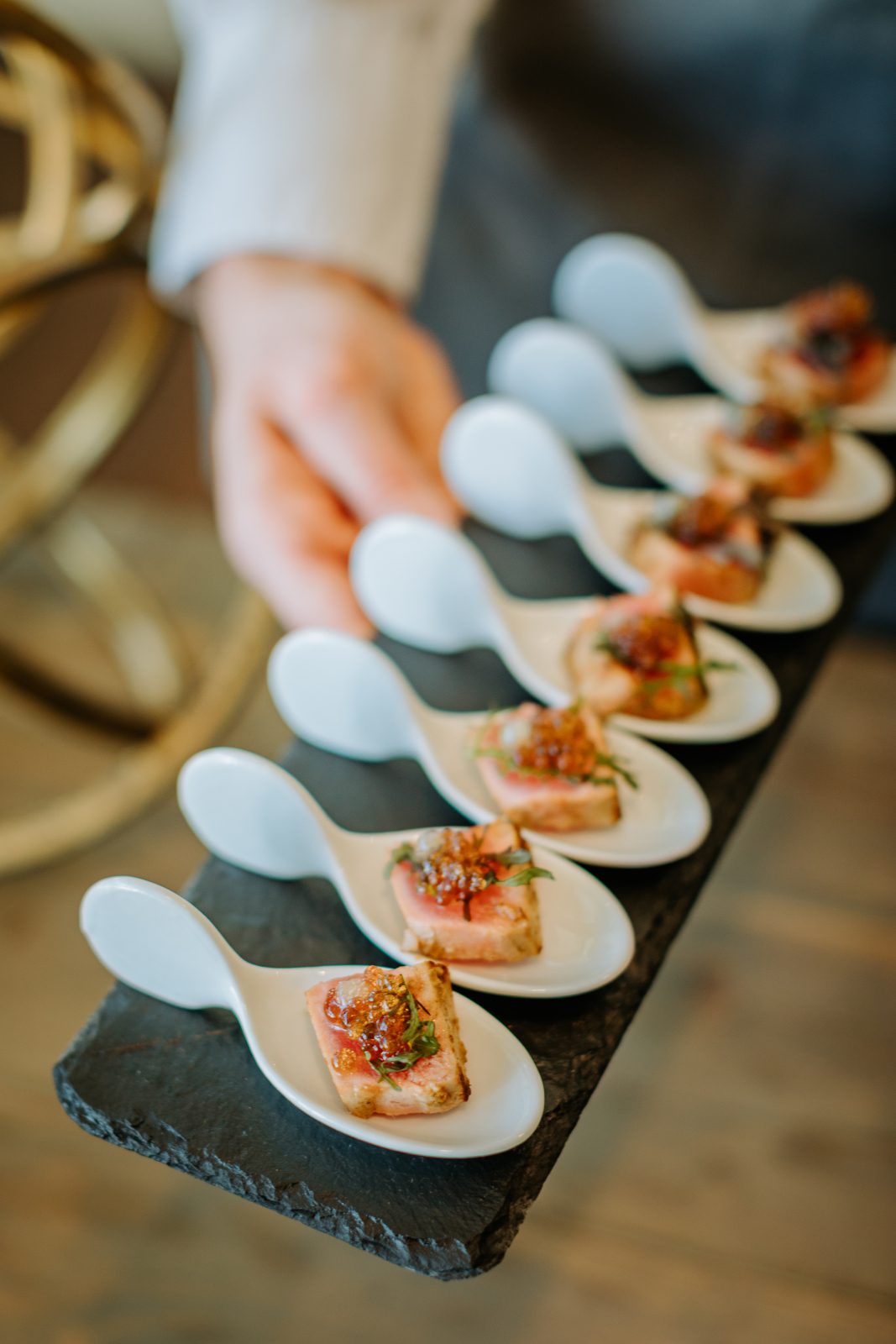 Hand plating slate spoons