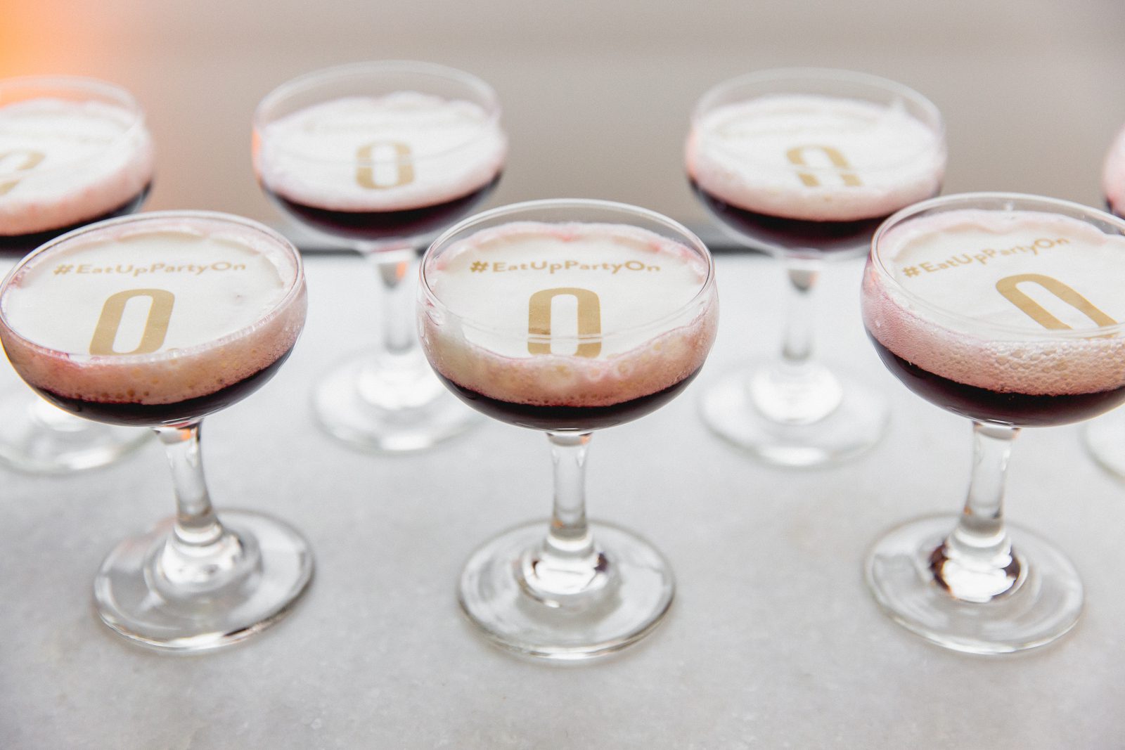 Signature cocktails with Occasions branding
