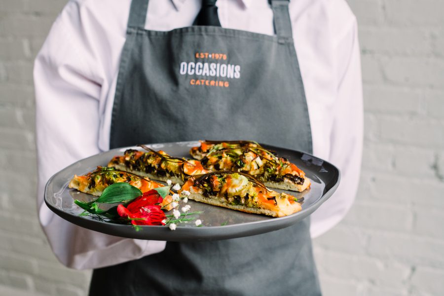 Occasions server with flatbread