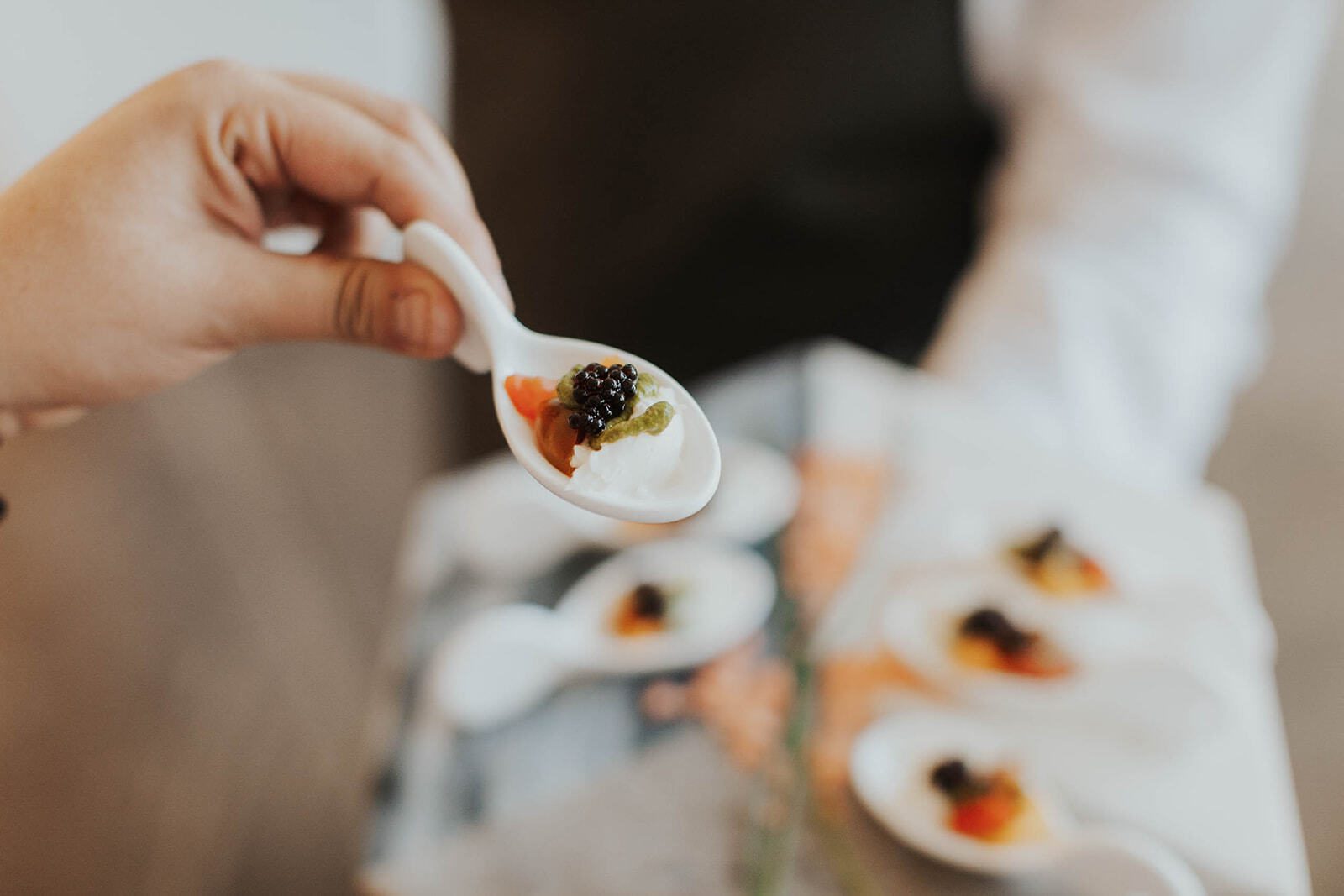 Caviar amuse-bouche detail