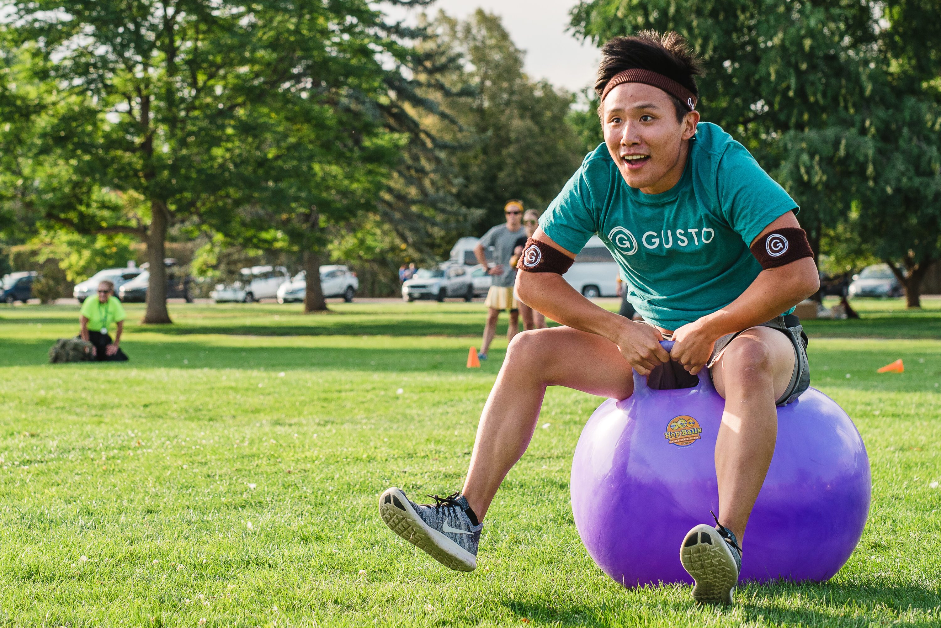 Action shot during corporate games