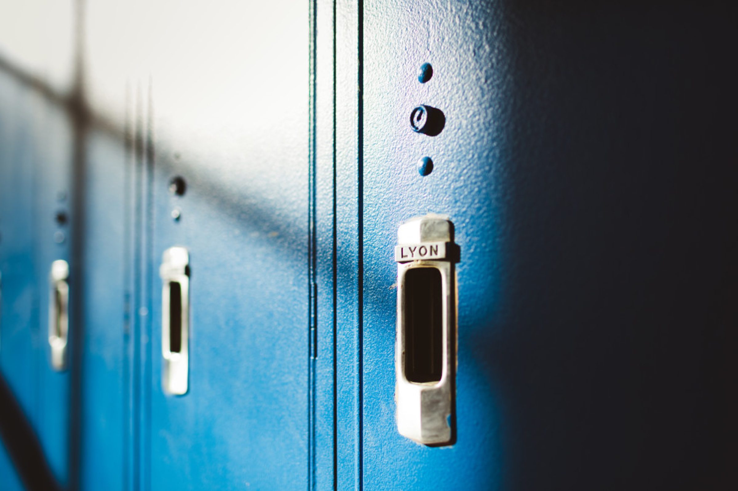 Locker detail -- texture + the everyday rhythm of a school day