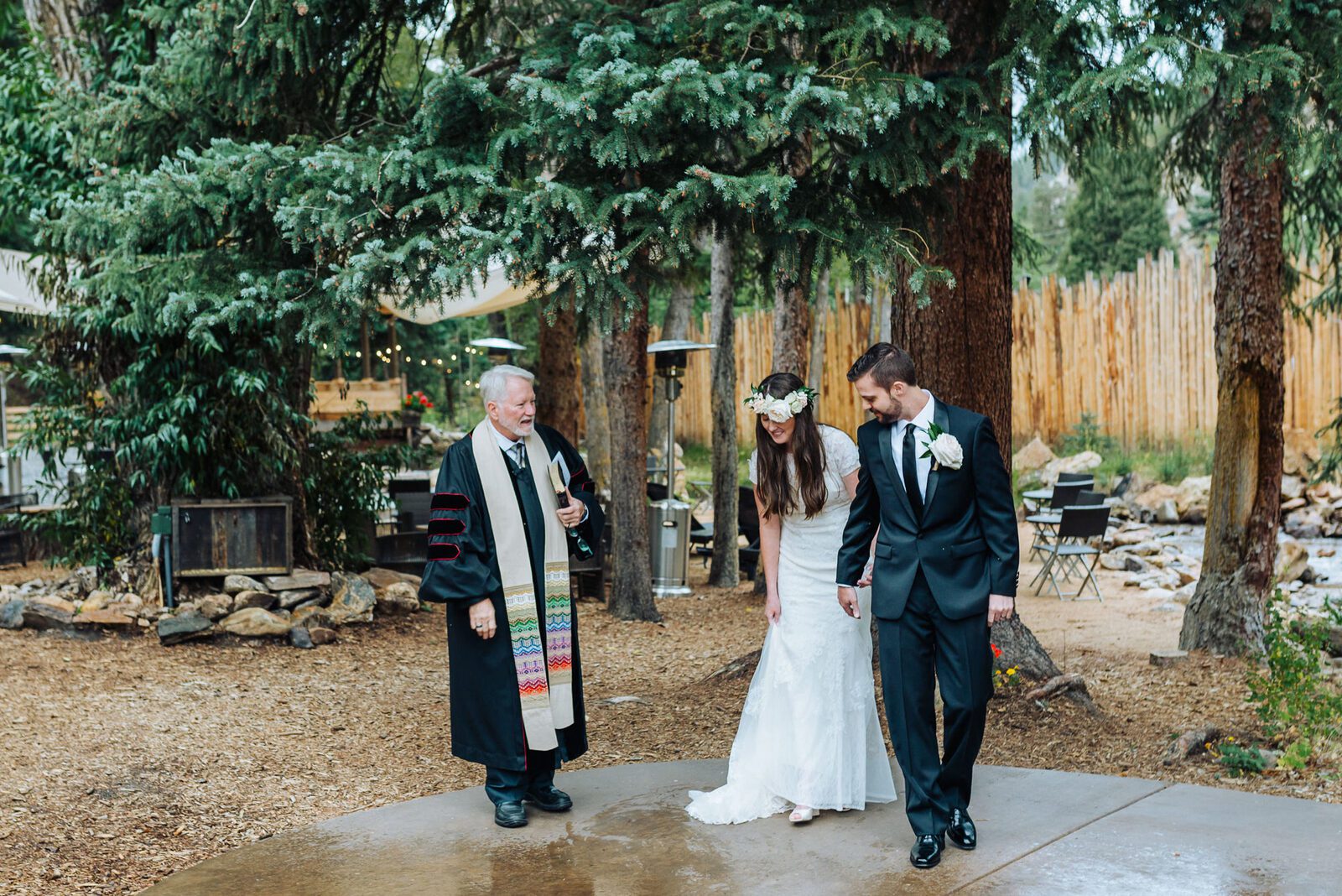 Wedding ceremony at Blackstone Rivers Ranch in the Colorado Rockies