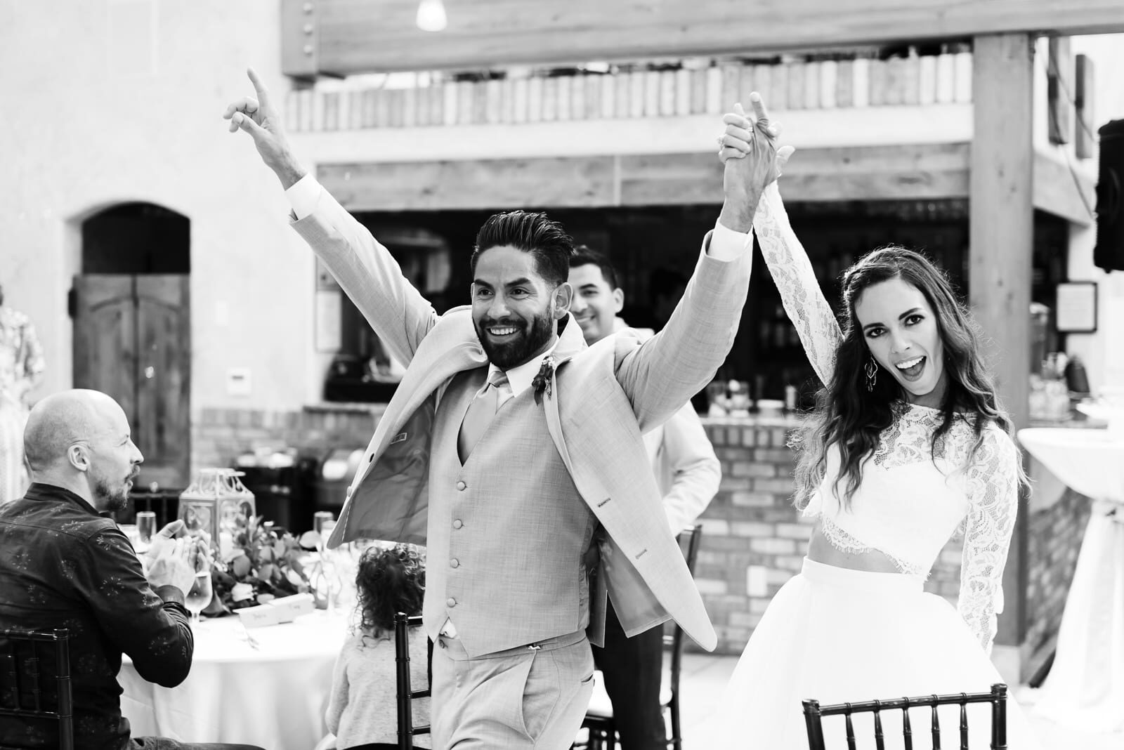 Reception celebration inside Della Terra Mountain Chateau