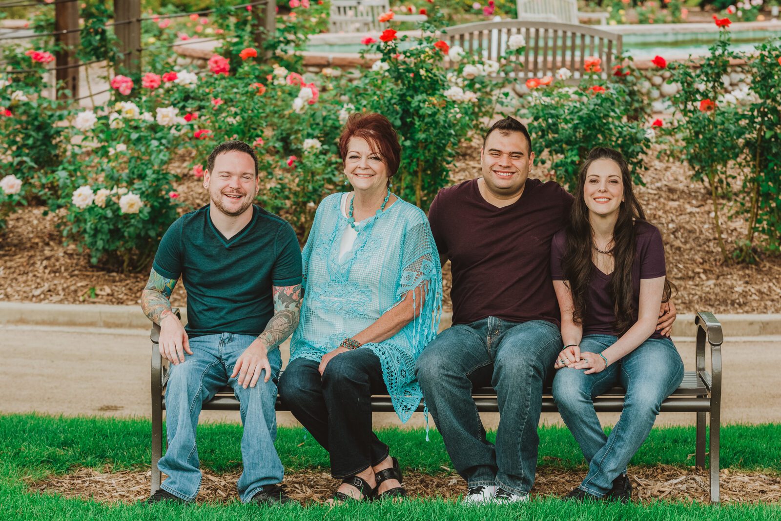 Family portrait in the rose garden at Hudson Gardens